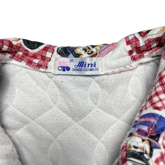 Vintage 80s Mickey Mouse And Minnie Overcoat Long Quilted Jacket - Picture 3 of 6